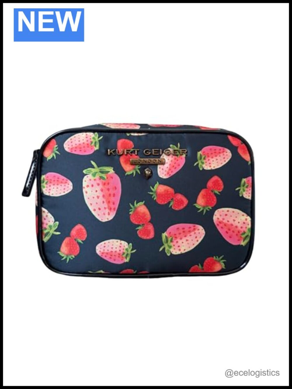 Small Portobello Strawberry Print Nylon Crossbody Camera Bag